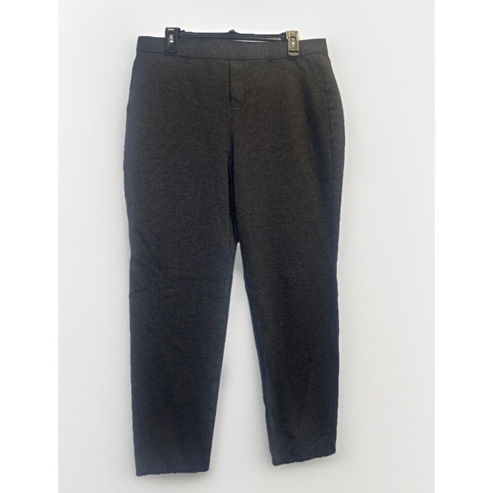 J. Jill Ponte‎ Slim Leg Gray Knit Ankle Stretch Elastic Waist Pants Large Tall